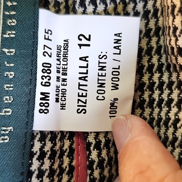 Black Houndstooth Wide-Leg Pants. Academia Dark Black and White Wide Leg Size 12 - Picture 8 of 11